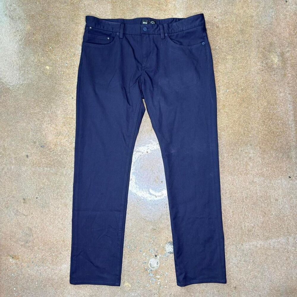 BOSS Hugo Boss Delaware Slim Fit Pants 36x32 Navy Performance Stretch Mens
